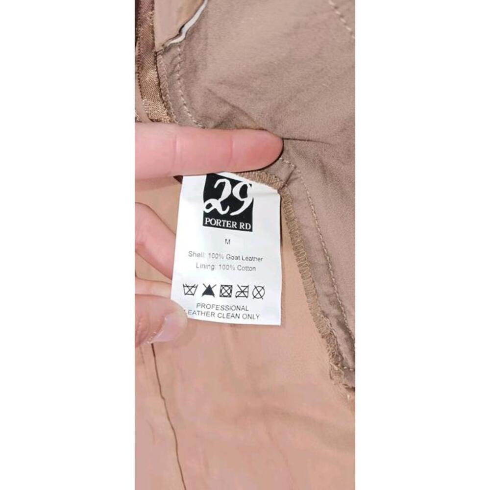 29 Porter Rd Goat Leather Midi Skirt Wrap Womens Size Medium Brown Tie... - Picture 12 of 13